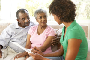 couples listening to a woman